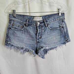 We the Free Raw Hem Shortie Denim Shorts Size 25
